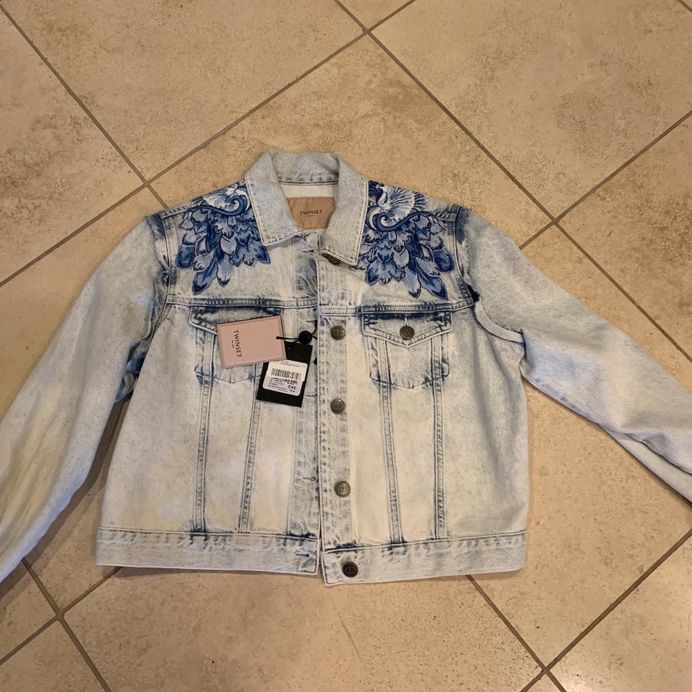 Italian designer Twinset Milano Washed Denim jacket